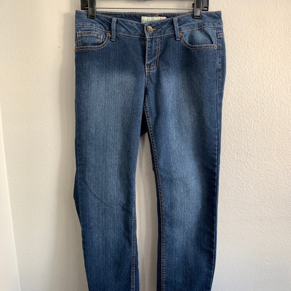 PARIS Blues Women Jeans Straight Leg Dark Faded Blue Size 9 Cotton Polyester